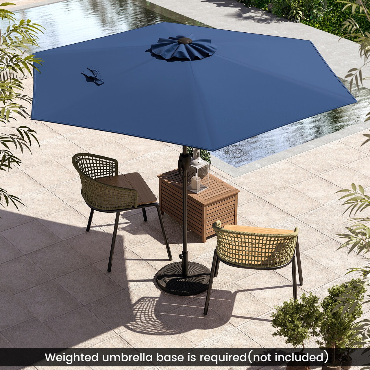 Outdoor 7.5 Feet Patio Umbrella with Sun-Proof Fabric and Push Button Tilt